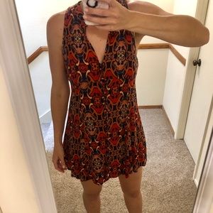 Free People red paisley dress/tunic size 4
